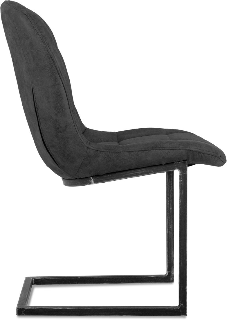 Chaise cantilever Jacko en microfibre disponible en 3 coloris : Cognac, Vert, Anthracite