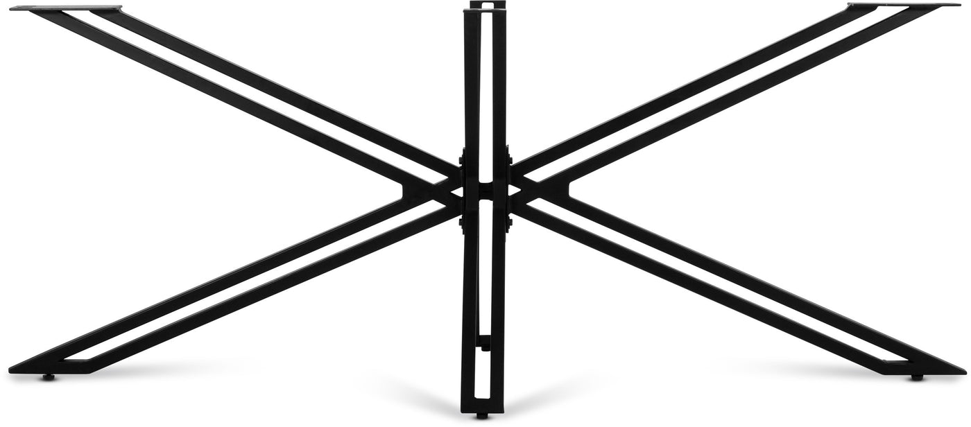 Piètement araignée filigrane en métal laqué noir pour plateaux de table de 120 à 220 cm