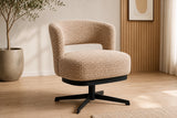 360 Grad Drehbarer Esszimmer Stuhl Brillant Webstoff in 3 Farben lichtgrau beige hellbraun
