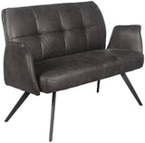 Sitzbank Lars Dallas Fabric Esszimmer Polsterbank Kunstleder 3 Farben Braungrau Dunkelgrau Dunkelbraun in 120 180 220 cm