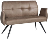 Sitzbank Lars Dallas Fabric Esszimmer Polsterbank Kunstleder 3 Farben Braungrau Dunkelgrau Dunkelbraun in 120 180 220 cm