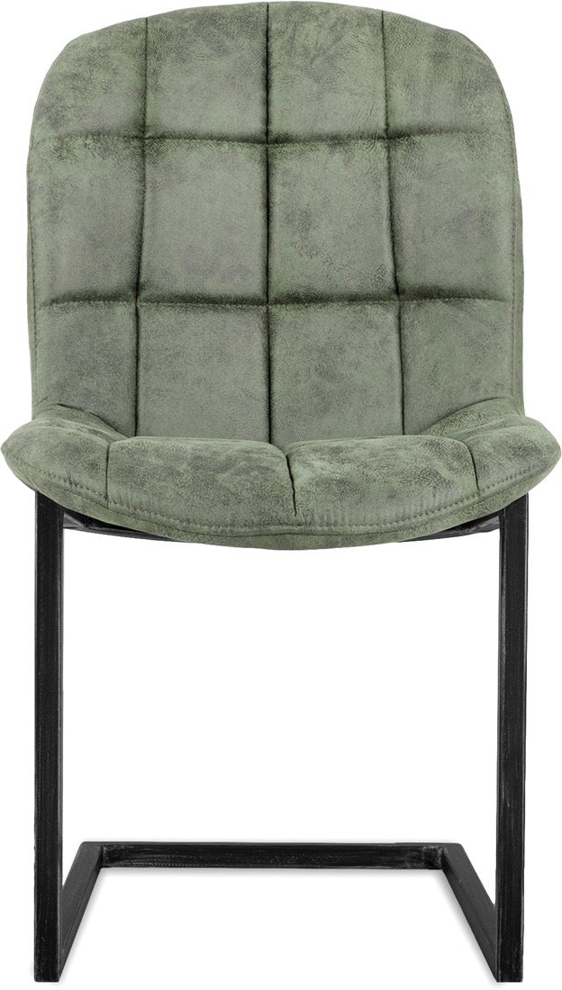Chaise cantilever Jacko en microfibre disponible en 3 coloris : Cognac, Vert, Anthracite