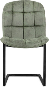 Chaise cantilever Jacko en microfibre disponible en 3 coloris : Cognac, Vert, Anthracite