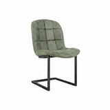 Chaise cantilever Jacko en microfibre disponible en 3 coloris : Cognac, Vert, Anthracite