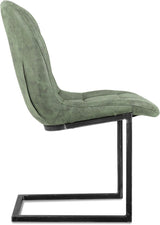 Chaise cantilever Jacko en microfibre disponible en 3 coloris : Cognac, Vert, Anthracite