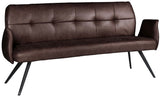 Sitzbank Lars Dallas Fabric Esszimmer Polsterbank Kunstleder 3 Farben Braungrau Dunkelgrau Dunkelbraun in 120 180 220 cm
