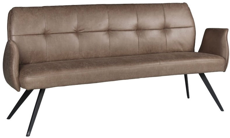 Sitzbank Lars Dallas Fabric Esszimmer Polsterbank Kunstleder 3 Farben Braungrau Dunkelgrau Dunkelbraun in 120 180 220 cm