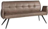 Sitzbank Lars Dallas Fabric Esszimmer Polsterbank Kunstleder 3 Farben Braungrau Dunkelgrau Dunkelbraun in 120 180 220 cm