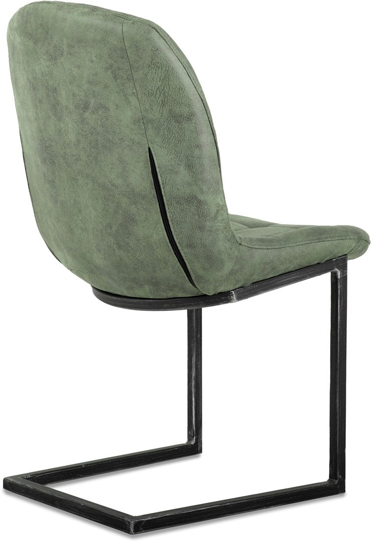 Chaise cantilever Jacko en microfibre disponible en 3 coloris : Cognac, Vert, Anthracite