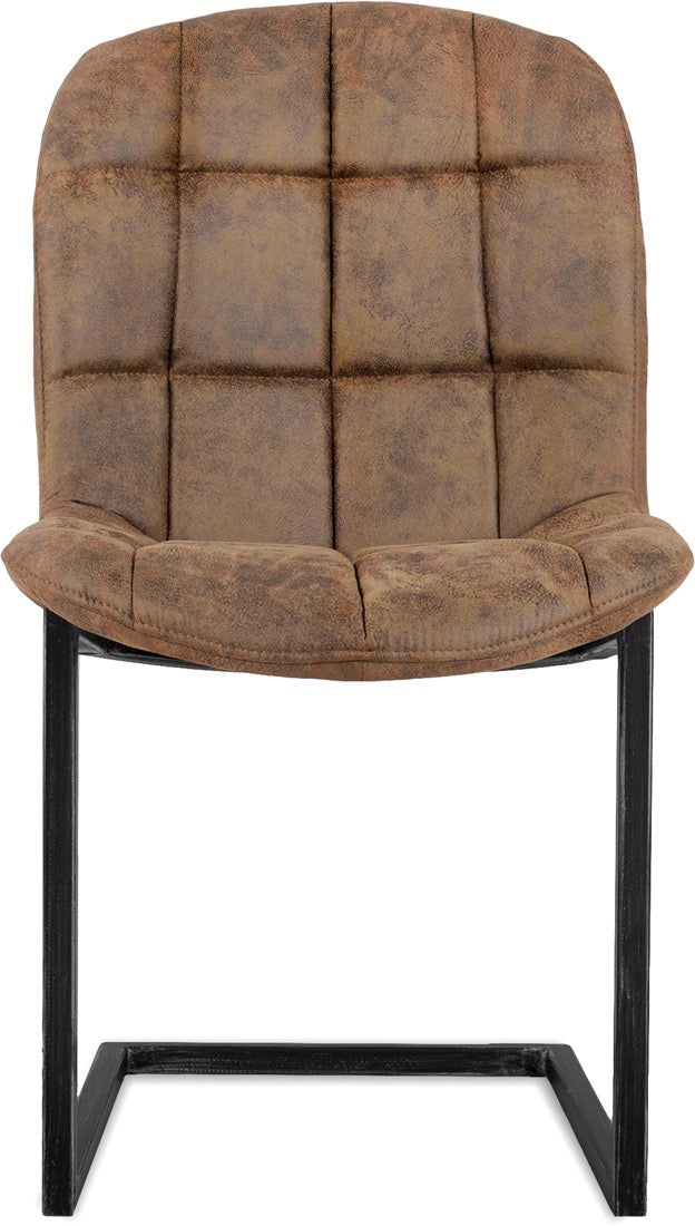 Chaise cantilever Jacko en microfibre disponible en 3 coloris : Cognac, Vert, Anthracite