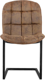 Chaise cantilever Jacko en microfibre disponible en 3 coloris : Cognac, Vert, Anthracite