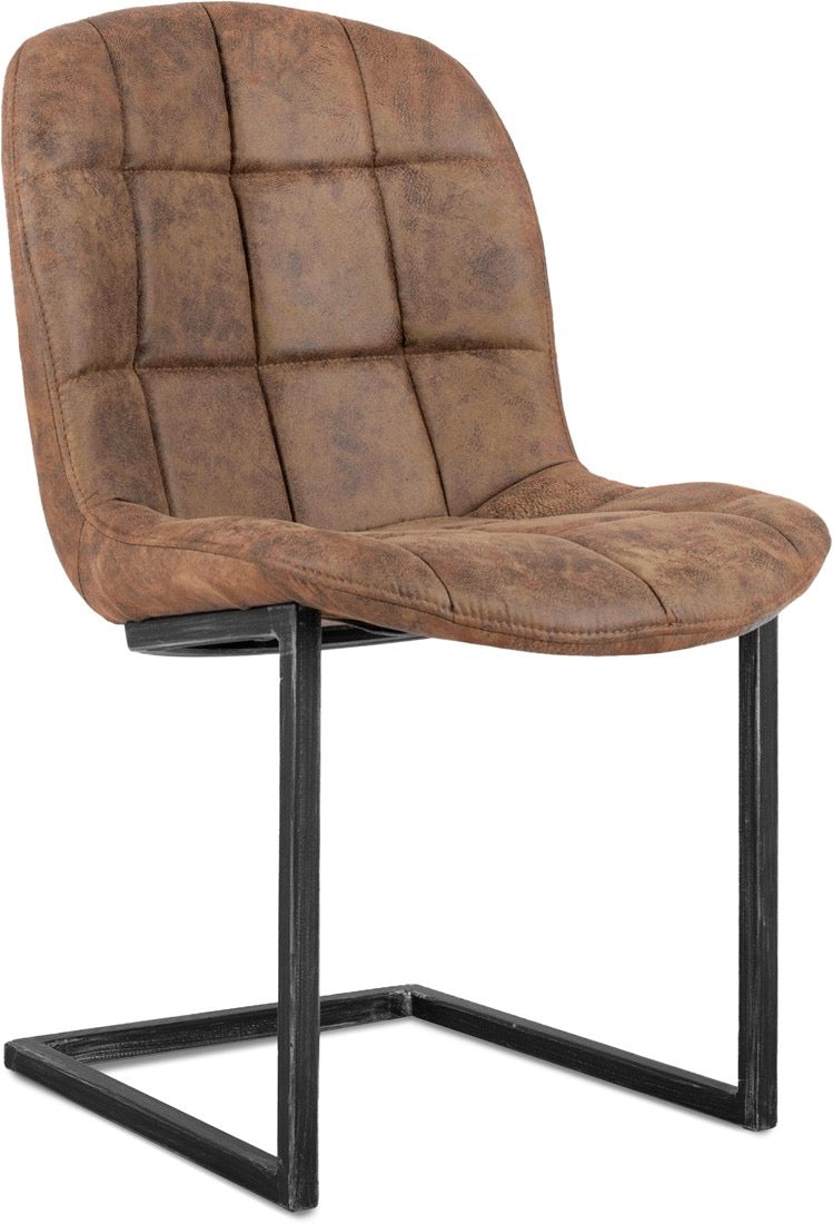 Chaise cantilever Jacko en microfibre disponible en 3 coloris : Cognac, Vert, Anthracite