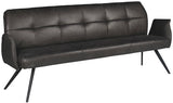 Sitzbank Lars Dallas Fabric Esszimmer Polsterbank Kunstleder 3 Farben Braungrau Dunkelgrau Dunkelbraun in 120 180 220 cm