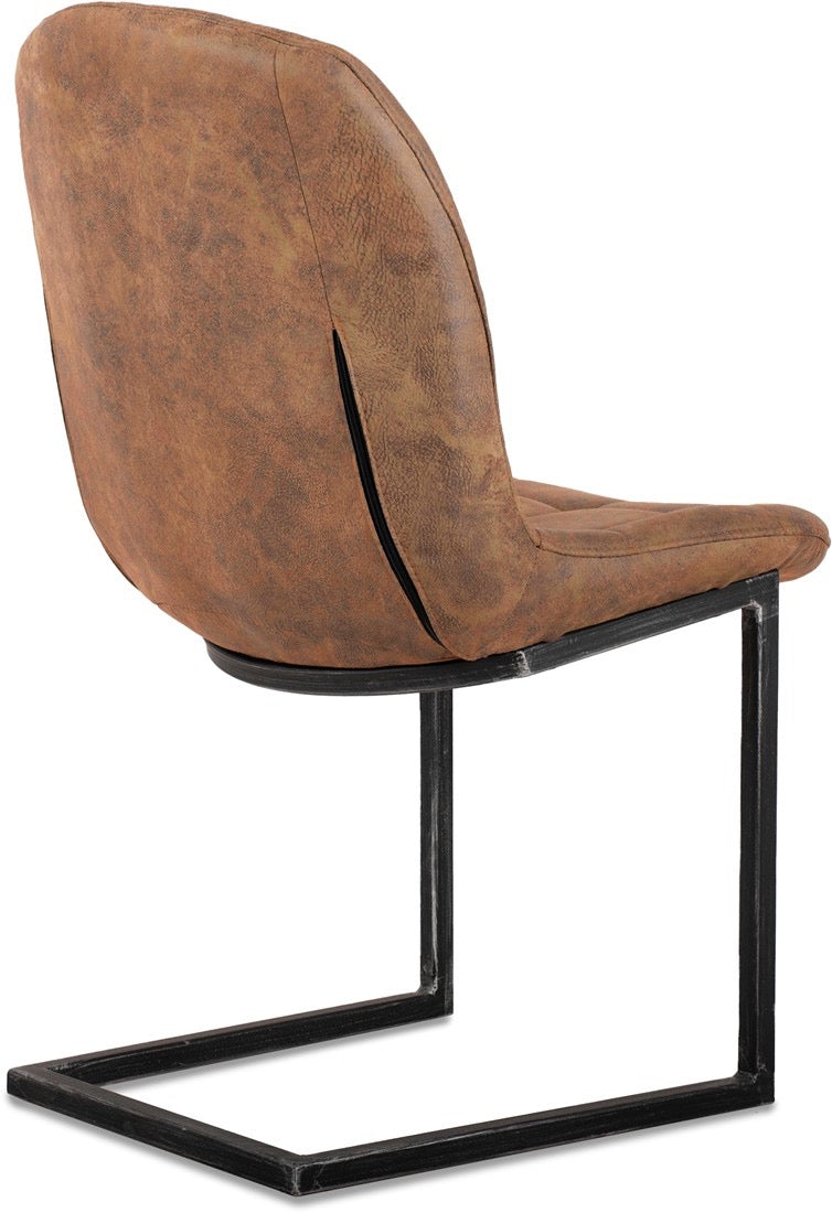 Chaise cantilever Jacko en microfibre disponible en 3 coloris : Cognac, Vert, Anthracite