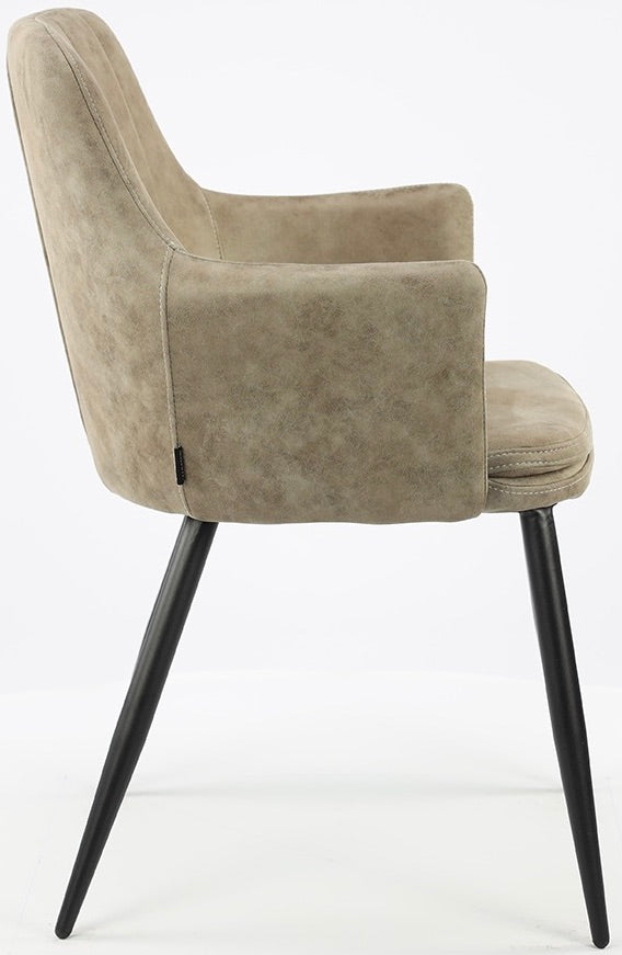 Mikrofaser Armlehnen Stuhl Dala 3 Farben Cognac-Braun Grau Pebble-Kieselstein