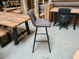 Tabouret de bar avec poignée microfibre Köln en 3 couleurs Anthracite Cognac-Marron Vert