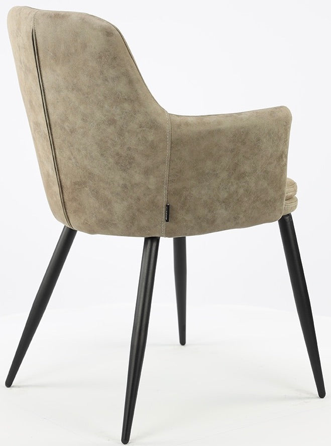 Mikrofaser Armlehnen Stuhl Dala 3 Farben Cognac-Braun Grau Pebble-Kieselstein