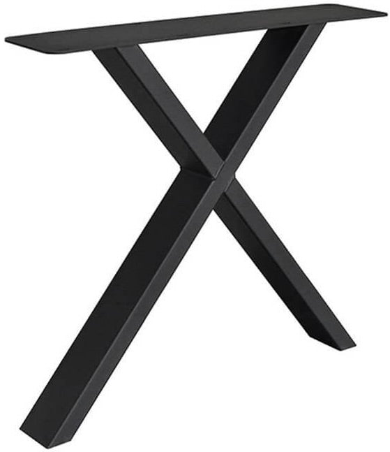 Metall Esstisch Untergestell Set Fineline X in 3 Farben Schwarz Weiß Grau 10x4cm