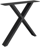 Metall Esstisch Untergestell Set Fineline X in 3 Farben Schwarz Weiß Grau 10x4cm