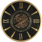 Lade das Bild in den Galerie-Viewer, 80 cm Jena Vintage Wanduhr mit Zahnrädern gold anthrazit
