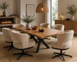 360 Grad Drehbarer Esszimmer Stuhl Brillant Webstoff in 3 Farben lichtgrau beige hellbraun