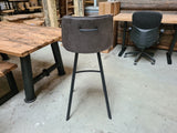 Tabouret de bar avec poignée microfibre Köln en 3 couleurs Anthracite Cognac-Marron Vert