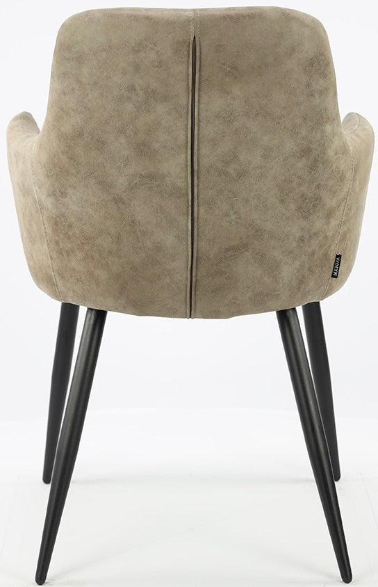 Mikrofaser Armlehnen Stuhl Dala 3 Farben Cognac-Braun Grau Pebble-Kieselstein