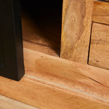 TV Lowboard Bombay Mangoholz natur massiv Industrial Style Schrank 200 cm