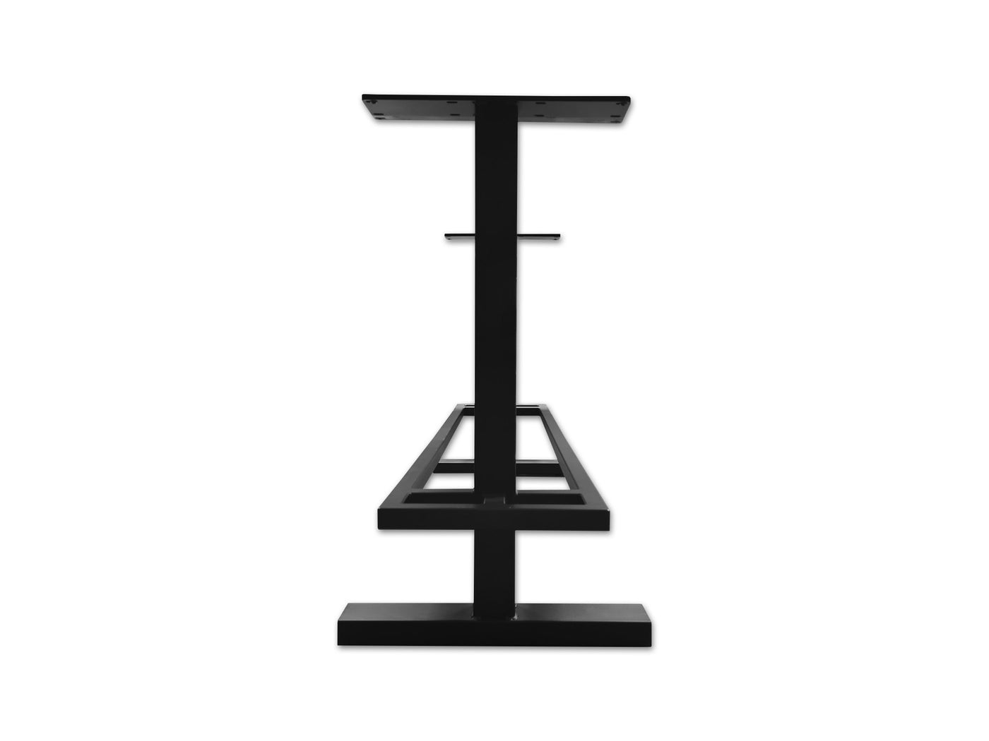 Table de bar Düsseldorf chêne massif pur 160 à 240 cm, épaisseur 3 cm, bois huilé avec pied colonne en métal noir, 5 tailles