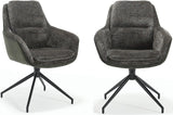 Chaise de salle à manger pivotante à 360 degrés avec accoudoirs Dave tissu Dallas Bi-Color en 5 coloris