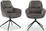 Chaise de salle à manger pivotante à 360 degrés avec accoudoirs Dave tissu Dallas Bi-Color en 5 coloris