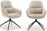 Chaise de salle à manger pivotante à 360 degrés avec accoudoirs Dave tissu Dallas Bi-Color en 5 coloris