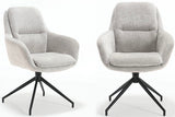 Chaise de salle à manger pivotante à 360 degrés avec accoudoirs Dave tissu Dallas Bi-Color en 5 coloris