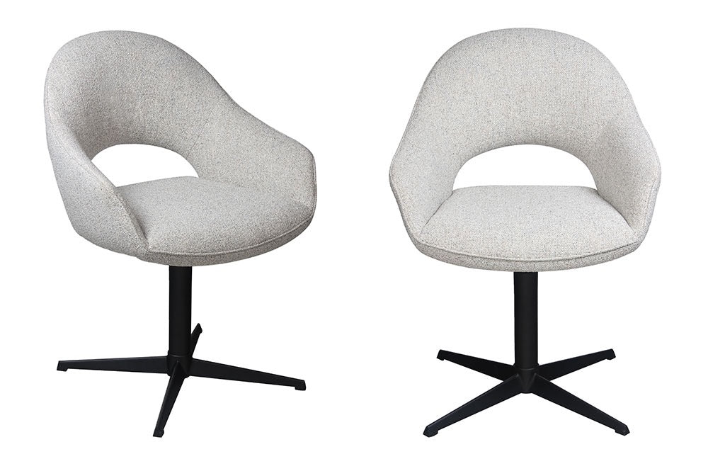 Drehbarer Esszimmer Stuhl Emily Mikrostoff in 3 Farben grau beige grün