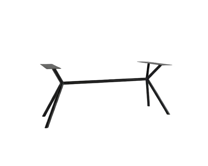 Esstisch Metall Tischgestell Rex Long Roundline schwarz pulverbeschichtet 5 Größen