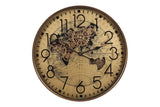 Goldene Welt Zahnrad Wanduhr 60 cm braun animiert drehend