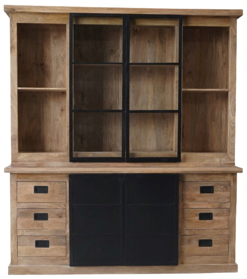 XXL Buffetschrank Bombay Mangoholz natur massiv Industrial Style 200 cm