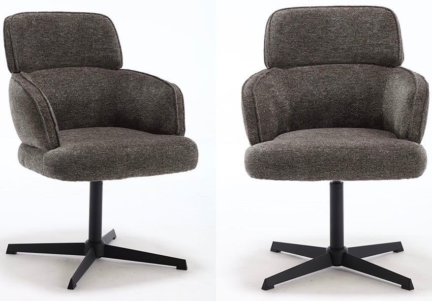 Drehbarer 360 Grad Esszimmer Stuhl Max Armlehnenstuhl Stoff Retro Bliss in 4 Farben