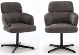 Drehbarer 360 Grad Esszimmer Stuhl Max Armlehnenstuhl Stoff Retro Bliss in 4 Farben