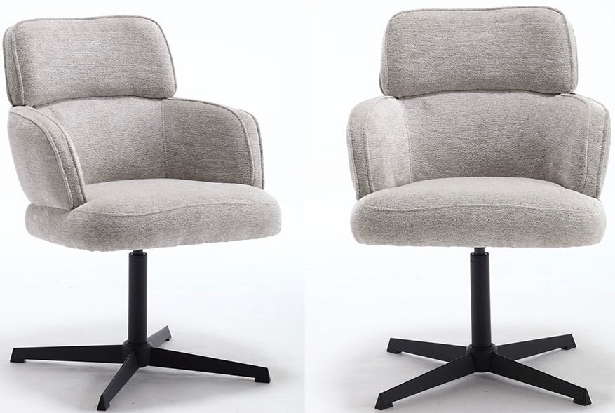 Drehbarer 360 Grad Esszimmer Stuhl Max Armlehnenstuhl Stoff Retro Bliss in 4 Farben