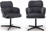 Drehbarer 360 Grad Esszimmer Stuhl Max Armlehnenstuhl Stoff Retro Bliss in 4 Farben