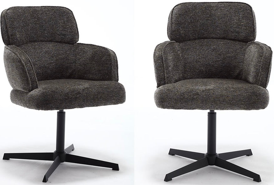 Drehbarer 360 Grad Esszimmer Stuhl Max Armlehnenstuhl Stoff Retro Bliss in 4 Farben