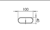 Sternfuß oval Metall Gestell schwarz pulverbeschichtet 140 180 cm mittig