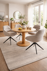 Drehbarer Esszimmer Stuhl Martin Mikrostoff in 4 Farben hellgrau beige taupe graugrün