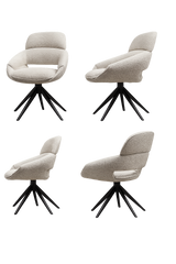 Drehbarer Esszimmer Stuhl Martin Mikrostoff in 4 Farben hellgrau beige taupe graugrün