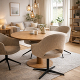 Drehbarer Esszimmer Stuhl Emily Mikrostoff in 3 Farben grau beige grün