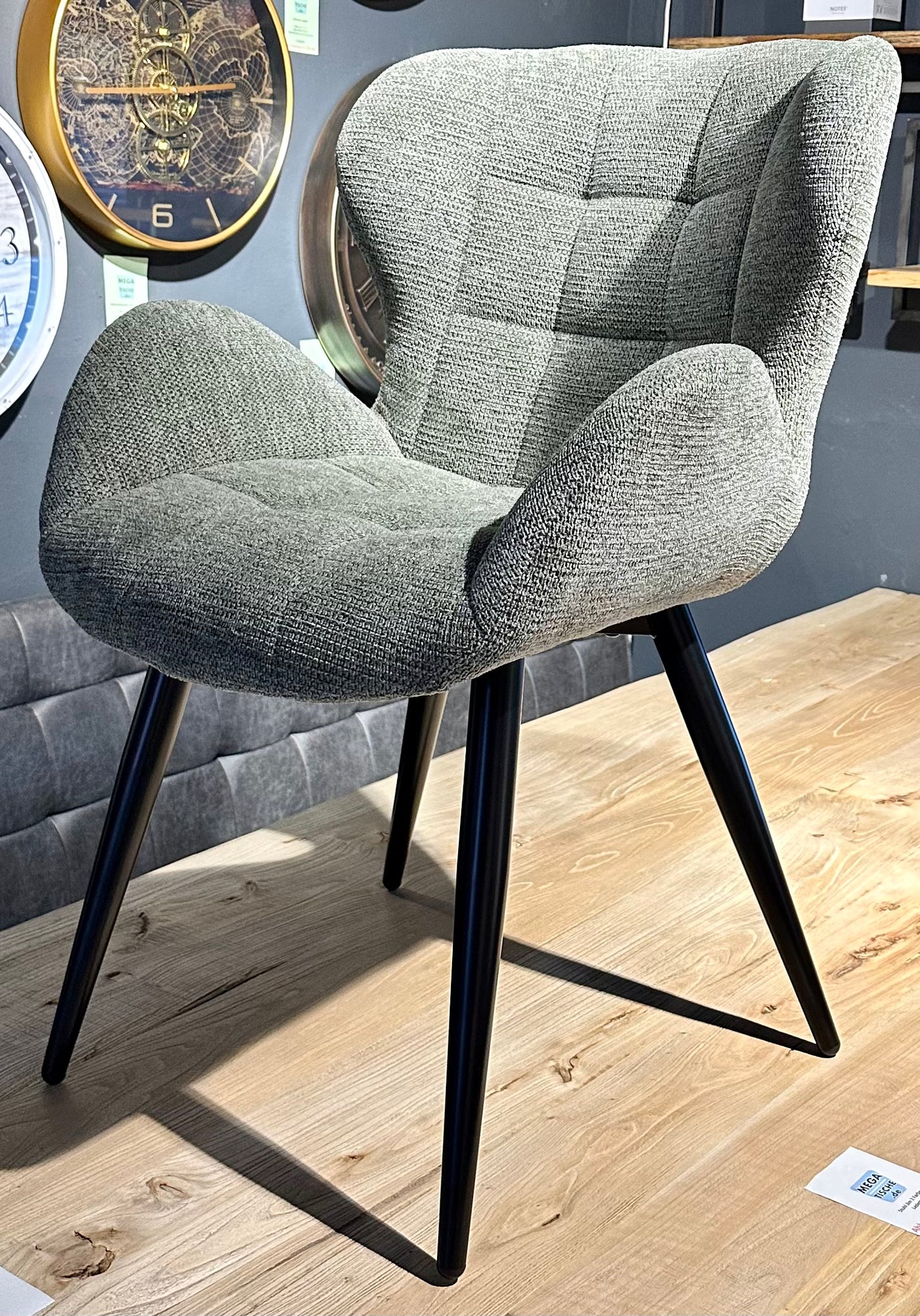 Stuhl Simon Stoff Fantasy Fabric 3 Farben Pastell Grau Blau Grün