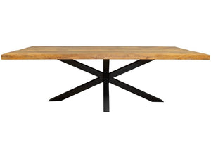 Esstisch Mangoholz gerade Kante 160 bis 300 cm in 6 cm dicke mit Spidergestell 2