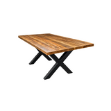 4 cm Esstisch Bombay Mango 160 bis 240 Holz mit X Metall Gestell schwarz massiv 5 Größen