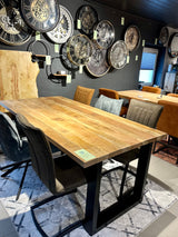 4 cm Esstisch Jakarta Mango 160 bis 240 Holz mit U Metall Gestell massiv 5 Größen
